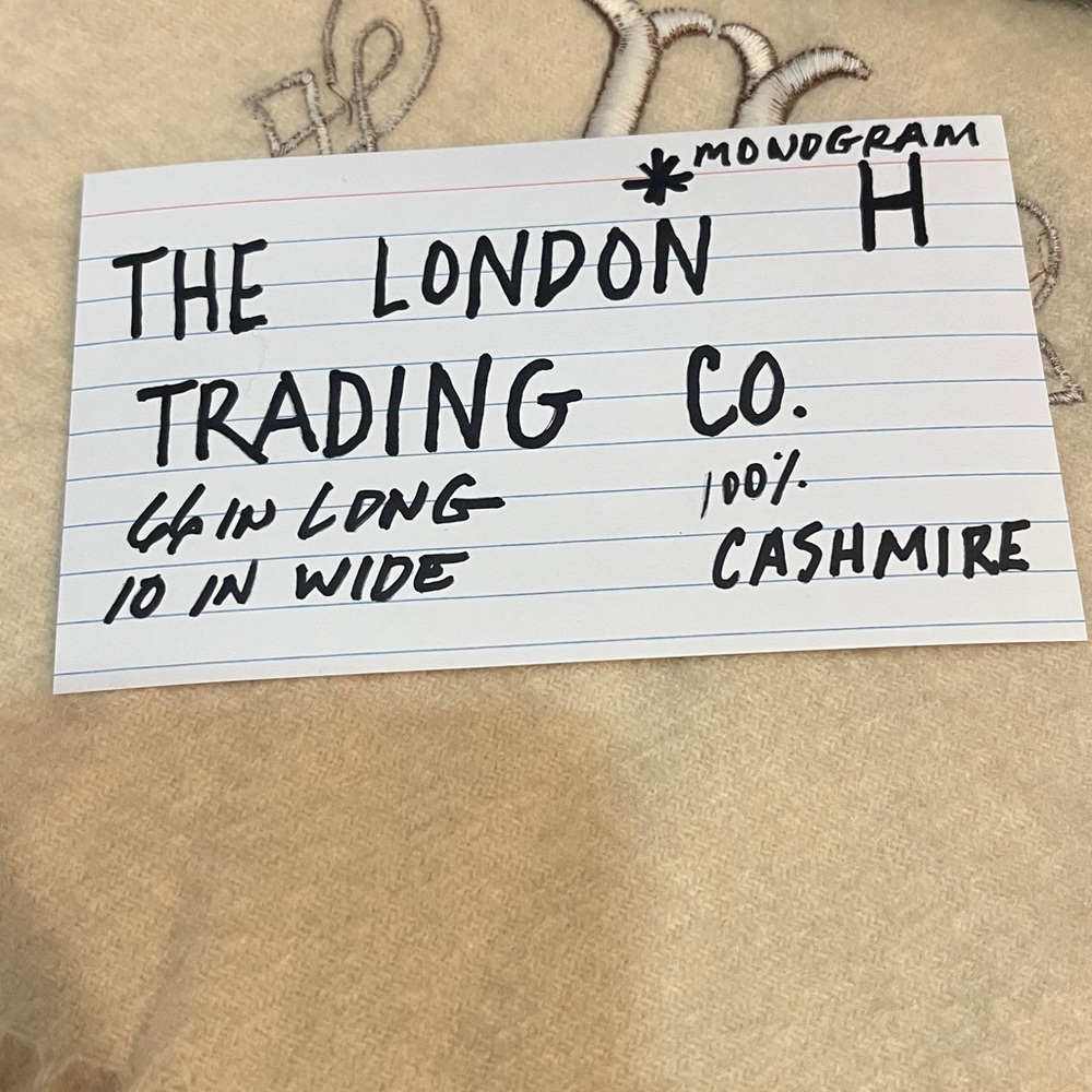 The London Trading Company 100% cashmere scarf Monogram H /2285 - Picture 3 of 4